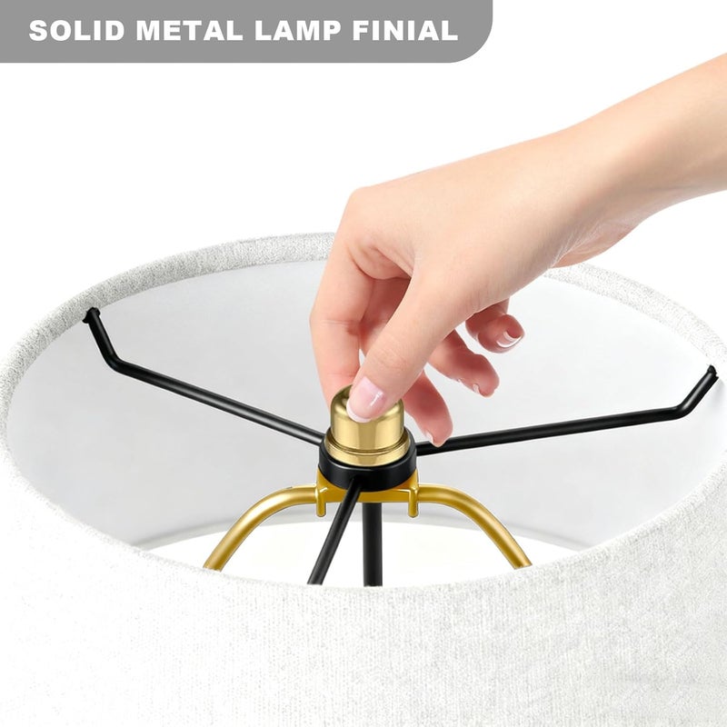 OMOBANU 9 Inch Antique Gold Lamp Shade Harp Holder - Detachable Lamp Shade Holder Replacement with Standard Harp Saddle & Lamps Finials, Metal Decorative Accessories and Parts Repair - Image 4